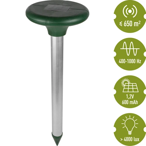 Odstraszacz kretów zasilany baterią słoneczną - 4 ['odstraszacz solarny kretów', ' na krety', ' przeciw kretom', ' sposób na pozbycie się kretów', ' na ryjówki', ' na nornice', ' przeciw gryzoniom', ' przeciw nornicom']