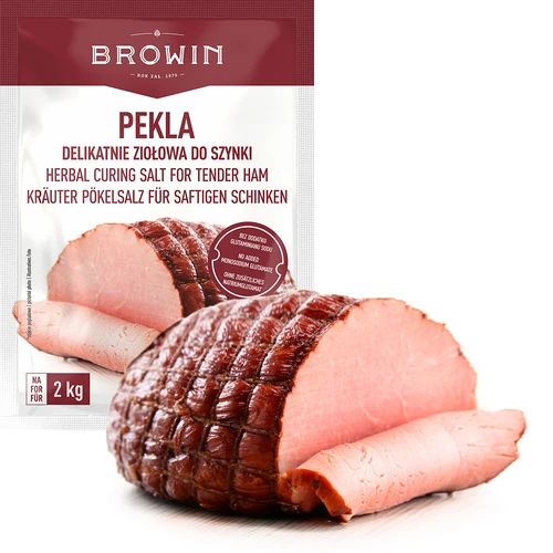 Pekla delikatnie ziołowa do szynki, 75 g - 4 ['pekla', ' peklowanie', ' pekla do szynki', ' pekla do mięsa', ' peklosól', ' zalewa do peklowania mięsa', ' zalewa do peklowania mięsa przepis', ' peklowanie na sucho', ' sól do peklowania']