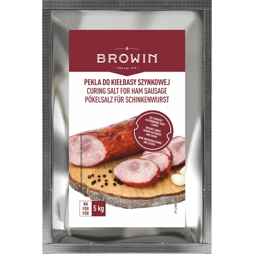 Peklosól Pekla do kiełbasy szynkowej - 120 g  - 1 ['pekla', ' pekla do kiełbasy', ' mieszanka przypraw do kiełbasy szynkowej', ' domowa kiełbasa szynkowa przyprawa do szynkowejj', ' przyprawa do kiełbasy', ' pekla do mięs', ' pekla do kiełbasy krakowskiej', ' pekla z przyprawami', ' pekla do kiełbasy szynkowej', ' sól peklująca', ' sól peklowa']