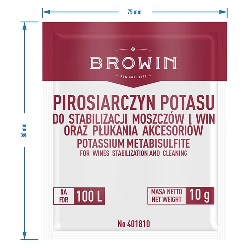 Pirosiarczyn potasu 10 g - 3 ['pirosiarczyn do wina', ' pirosiarczyn potasu do wina', ' pirosiarczyn potasu dezynfekcja', ' pirosiarczyn potasu do dezynfekcji', ' stabilizacja wina']