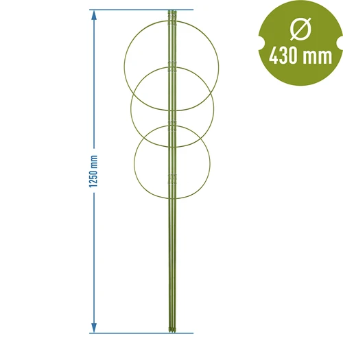 Podpora pierścieniowa do roślin 3 pierścienie 1,2m - 2 ['podpora do roślin', ' podpora pierścieniowa do krzewów', ' podpora ogrodowa', ' podpora na róże', ' pergola ogrodowa', ' obejma do roślin', ' podpórka do roślin', ' podpora kwiatowa', ' podpora do roślin doniczkowych', ' podpora do hortensji', ' podpora do borówek', ' podpora do roślin pnących', ' podpora zielona', ' podpora do roślin ciemnozielona', ' podpora do roślin stalowa z pierścieniami']