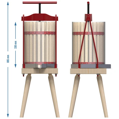 Prasa ramowa do owoców – z drewnianym koszem, na 12L - 6 ['prasa ramowa do owoców', ' prasa ramowa', ' wyciskarka do owoców', ' prasa do wyciskania owoców', ' prasa do wyciskania soku', ' prasa do wyciskania soku z owoców', ' najlepsza prasa do owoców', ' polecana prasa do owoców', ' praktyczna prasa do owoców', ' domowe winiarstwo', ' wyciskany sok', ' akcesoria do przetwórstwa', ' do wyciskania soku', ' ręczna prasa do owoców', ' do tłoczenia soku', ' prasa winiarska', ' prasa z drewnianym koszem', ' drewniana prasa do owoców']