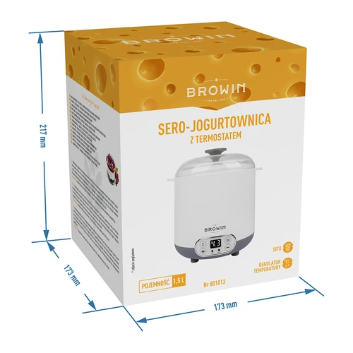 Sero-jogurtownica z termostatem 1,5 L - 12 ['domowy jogurt', ' do jogurtu', ' do sera', ' jogurt wegański', ' jogurt grecki', ' serek śniadaniowy', ' urządzenie do jogurtu', ' jak zrobić jogurt']