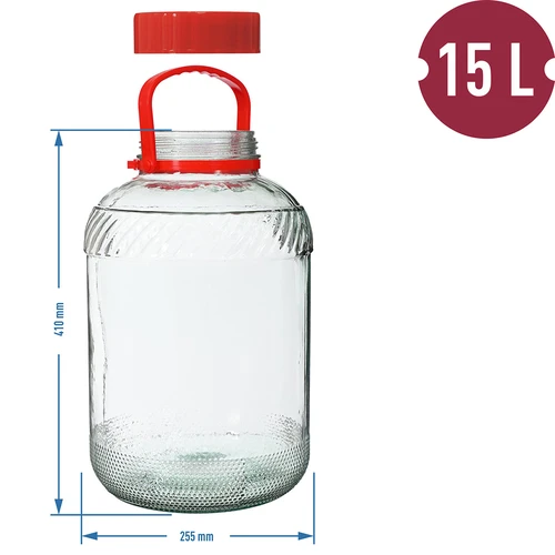 Słoik 15 L z plastikową pokrywą - 6 ['duży słoik', ' duzy sloik', ' słoik duży', ' duży słój', ' duży słój szklany', ' słój na przetwory', ' do kiszenia', ' na ogórki', ' na kapustę', ' słoik przemysłowy', ' słoik ze szczypcami', ' słoik szczypce', ' szczypce do ogórków']