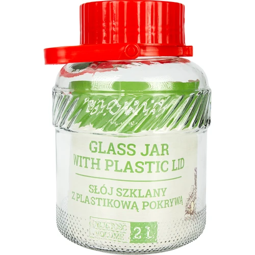 Słoik 2L z plastikową pokrywą  - 1 ['duży słoik', ' duzy sloik', ' słoik duży', ' duży słój', ' duży słój szklany', ' słój na przetwory', ' do kiszenia', ' na ogórki', ' na kapustę', ' słoik przemysłowy', ' słoik ze szczypcami', ' słoik szczypce', ' szczypce do ogórków']