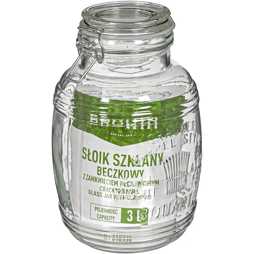 Słoik 3L beczkowy "OLD"z klipsem - 3 ['duży słoik', ' duzy sloik', ' słoik duży', ' duży słój', ' duży słój szklany', ' słój na przetwory', ' słój na kosmetyki', ' słoik na kosmetyki']