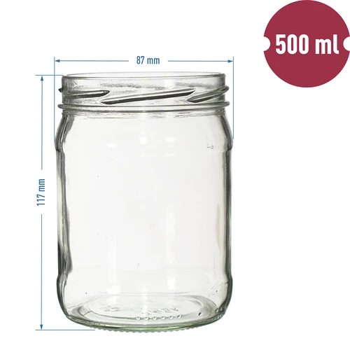 Słoik TO 500 ml fi 82/6 - 8 szt. - 6 ['słoiki', ' małe słoiki', ' słoiczek', ' szklany słoik', ' szklane słoiki', ' słoiki na przetwory', ' słoik do weków', ' słoiki do wekowania', ' słoiki do przypraw', ' słoik na dżem', ' słoik na konfitury', ' słoik na miód', ' słoiczek na miód']