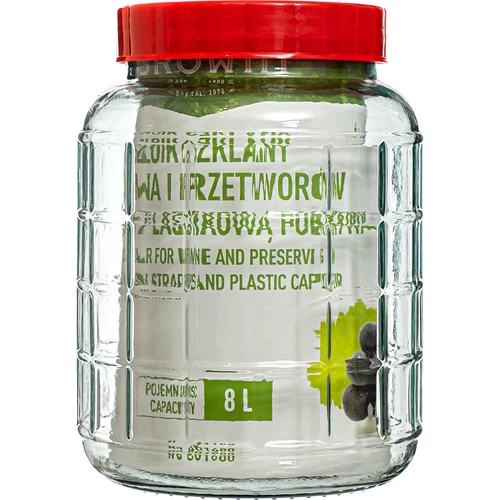 Słoik uniwersalny 8 L - 3 ['słoik na wino', ' słoik na przetwory', ' słój do wina', ' duży szklany słoik', ' na nalewkę']