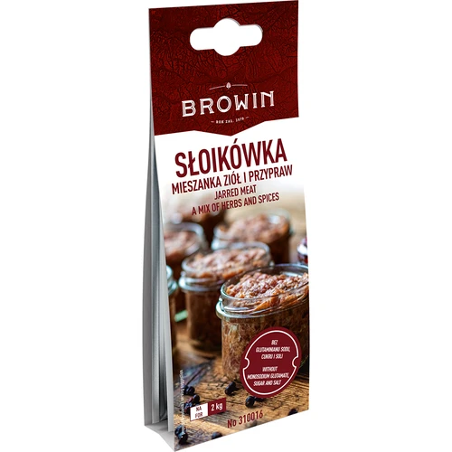 Słoikówka - mieszanka ziół i przypraw, 30 g - 3 ['mielonka', ' słoikówka', ' kiełbasa ze słoika', ' mięso do smarowania', ' konserwa mięsna', ' przyprawa do słoikówki']