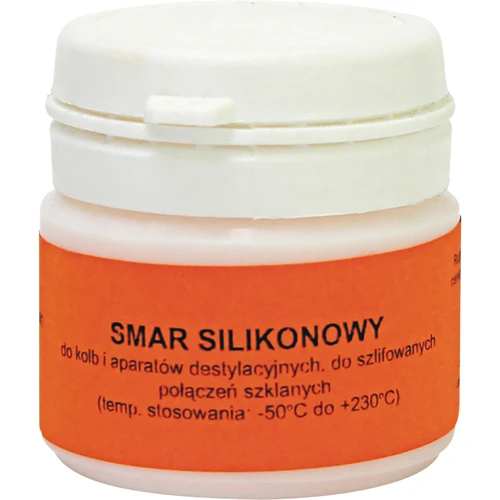 Smar silikonowy do kolb i aparatów destyl. - 50g  - 1 ['smar silikonowy do kolb', ' smar silikonowy do aparatów destylacyjnych', ' smar uszczelniający', ' smar do uszczelniania', ' masa uszczelniająca']