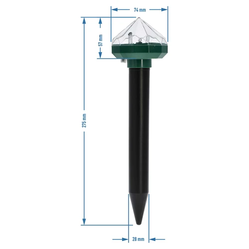 Solarny odstraszacz kretów z lampą LED - 8 ['odstraszacz', ' odstraszacz kretów', ' odstraszacz ultradźwiękowy', ' odstraszacz solarny', ' odstraszacz z lampą LED']