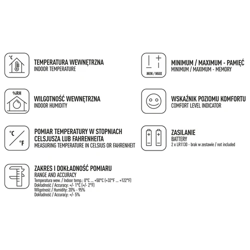 Stacja pogodowa – elektroniczna, bezprzewodowa, czarna - 5 ['stacja pogodowa', ' domowa stacja pogodowa', ' temperatura', ' temperatura otoczenia', ' kontrola temperatury', ' termometr elektroniczny', ' termometr wewnętrzny', ' wilgotnościomierz', ' termometr z higrometrem', ' termometr z wilgotnościomierzem', ' wilgotnościomierz powietrza', ' stacja pogodowa']