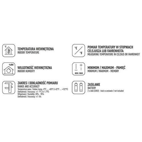 Stacja pogodowa – elektroniczna, bezprzewodowa, czarna - 6 ['stacja pogodowa', ' domowa stacja pogodowa', ' temperatura', ' temperatura otoczenia', ' kontrola temperatury', ' termometr elektroniczny', ' termometr wewnętrzny', ' wilgotnościomierz', ' termometr z higrometrem', ' termometr z wilgotnościomierzem', ' wilgotnościomierz powietrza', ' stacja pogodowa']