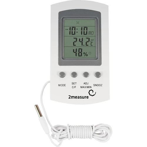 Stacja pogodowa – elektroniczna, sonda, biała  - 1 ['stacja pogodowa', ' domowa stacja pogodowa', ' temperatura', ' temperatura otoczenia', ' kontrola temperatury', ' termometr elektroniczny', ' termometr wewnętrzny', ' termometr zewnętrzny', ' termometr na zewnątrz', ' termometr z sondą', ' termometr elektroniczny z sondą', ' wilgotnościomierz', ' termometr z higrometrem', ' termometr z wilgotnościomierzem', ' wilgotnościomierz powietrza']