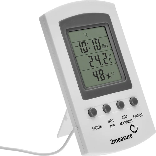 Stacja pogodowa – elektroniczna, sonda, biała - 2 ['stacja pogodowa', ' domowa stacja pogodowa', ' temperatura', ' temperatura otoczenia', ' kontrola temperatury', ' termometr elektroniczny', ' termometr wewnętrzny', ' termometr zewnętrzny', ' termometr na zewnątrz', ' termometr z sondą', ' termometr elektroniczny z sondą', ' wilgotnościomierz', ' termometr z higrometrem', ' termometr z wilgotnościomierzem', ' wilgotnościomierz powietrza']