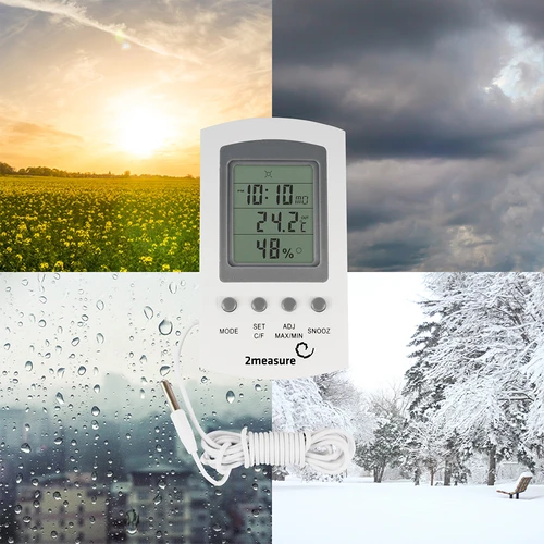 Stacja pogodowa – elektroniczna, sonda, biała - 13 ['stacja pogodowa', ' domowa stacja pogodowa', ' temperatura', ' temperatura otoczenia', ' kontrola temperatury', ' termometr elektroniczny', ' termometr wewnętrzny', ' termometr zewnętrzny', ' termometr na zewnątrz', ' termometr z sondą', ' termometr elektroniczny z sondą', ' wilgotnościomierz', ' termometr z higrometrem', ' termometr z wilgotnościomierzem', ' wilgotnościomierz powietrza']