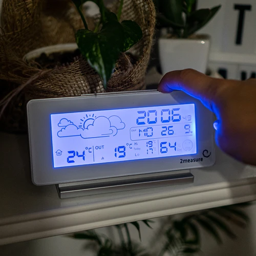 Stacja pogodowa RCC, DCF – elektroniczna, bezprzewodowa, podświetlana czujnik, biała - 11 ['stacja pogodowa', ' domowa stacja pogodowa', ' temperatura', ' temperatura otoczenia', ' kontrola temperatury', ' termometr elektroniczny', ' termometr z czujnikiem', ' termometr wewnętrzny', ' termometr zewnętrzny', ' termometr na zewnątrz', ' stacja pogodowa']