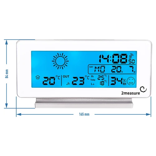 Stacja pogodowa RCC, DCF – elektroniczna, bezprzewodowa, podświetlana czujnik, biała - 9 ['stacja pogodowa', ' domowa stacja pogodowa', ' temperatura', ' temperatura otoczenia', ' kontrola temperatury', ' termometr elektroniczny', ' termometr z czujnikiem', ' termometr wewnętrzny', ' termometr zewnętrzny', ' termometr na zewnątrz', ' stacja pogodowa']