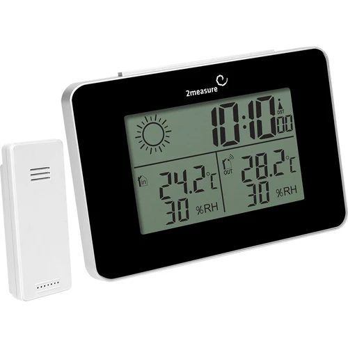 Stacja pogodowa RCC – elektroniczna, bezprzewodowa, podświetlana czujnik, czarna  - 1 ['stacja pogodowa', ' domowa stacja pogodowa', ' temperatura', ' temperatura otoczenia', ' kontrola temperatury', ' termometr elektroniczny', ' termometr z czujnikiem', ' termometr wewnętrzny', ' termometr zewnętrzny', ' termometr na zewnątrz', ' stacja pogodowa']