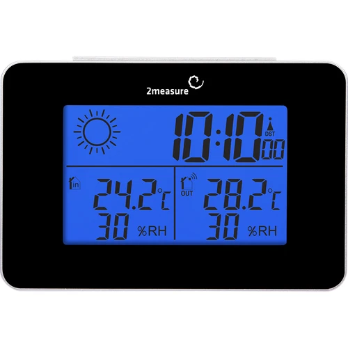 Stacja pogodowa RCC – elektroniczna, bezprzewodowa, podświetlana czujnik, czarna - 9 ['stacja pogodowa', ' domowa stacja pogodowa', ' temperatura', ' temperatura otoczenia', ' kontrola temperatury', ' termometr elektroniczny', ' termometr z czujnikiem', ' termometr wewnętrzny', ' termometr zewnętrzny', ' termometr na zewnątrz', ' stacja pogodowa']