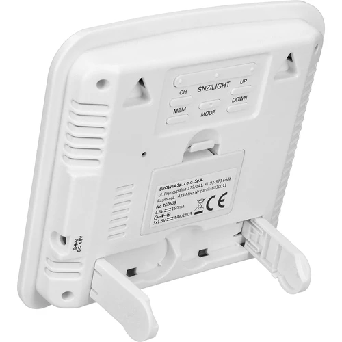 Stacja pogodowa RCC – elektroniczna, podświetlana, bezprzewodowa, 3 czujniki, biała - 4 ['stacja pogody', ' stacja pogodowa', ' termometr', ' higrometr', ' pogodynka', ' bezprzewodowa stacja pogodowa', '']