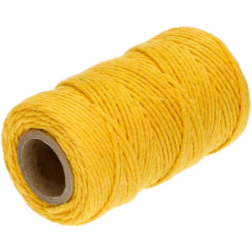 Sznurek bawełniany żółty 2 mm/55 m/100 g - 2 ['sznurek z bawełny', ' sznurek bawełniany', ' sznurek do delikatnych roślin', ' sznurek naturalny', ' ekosznurek', ' sznurek do makramy', ' sznurek do wiązania', ' sznurek do rękodzieła', ' sznurek do ściągania', ' żółty sznurek', ' sznurek żółty']