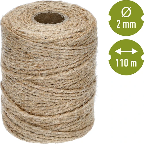 Sznurek jutowy 2 mm/110 m/250 g - 4 ['sznurek z juty', ' sznurek jutowy', ' sznurek do pomidorów', ' sznurek do ogórków', ' sznurek naturalny', ' ekosznurek', ' sznurek do makramy', ' sznurek do wiązania', ' sznurek do rękodzieła']