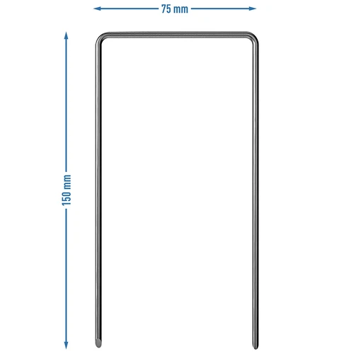 Szpilki do agrowłókniny, stalowe typu U - 100 szt. - 7 ['do mocowania agrowłókniny', ' kołki do agrowłókniny', ' kotwy do agrowłókniny', ' szpilki U', ' do siatki na krety', ' szpilka do agrowłókniny']