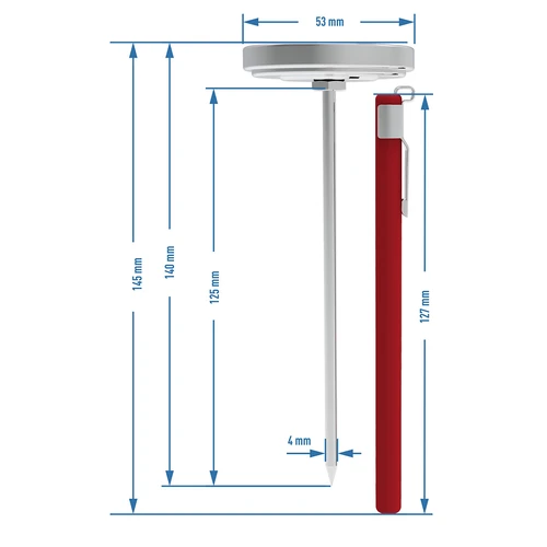Termometr do pieczenia mięs (0°C do +120°C) 12,5cm - 8 ['temperatura', ' termometr kulinarny', ' termometr gastronomiczny', ' termometr do żywności', ' termometr do żywności z sondą', ' termometr do mięsa', ' termometr z sondą', ' termometr kuchenny z sondą', ' sonda do mięsa', ' termometr do pieczenia', ' termometr do gotowania', ' termometr do wędzenia', ' termometr do pieca', ' termometr do piekarnika', ' termometr z czujnikiem']