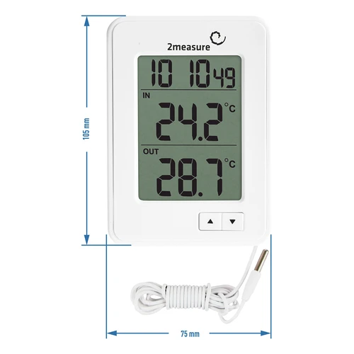 Termometr – elektroniczny, czujnik, biały - 5 ['temperatura', ' temperatura otoczenia', ' kontrola temperatury', ' termometr wewnętrzny', ' termometr zewnętrzny', ' termometr na zewnątrz']