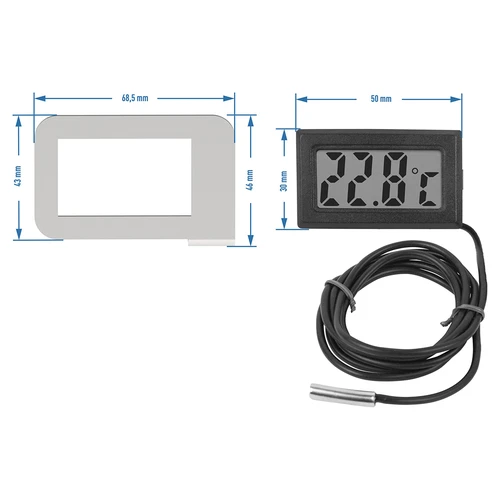 Termometr elektroniczny w ramce - do destylatorów (-50°C do +110°C) - 3 ['termometr z sondą', ' termometr elektroniczny', ' termometr do Abratka', ' termometr Abratek', ' termometr do frakcjonowania', ' termometr do destylacji', ' termometr w ramce', ' termometr do destylatora']