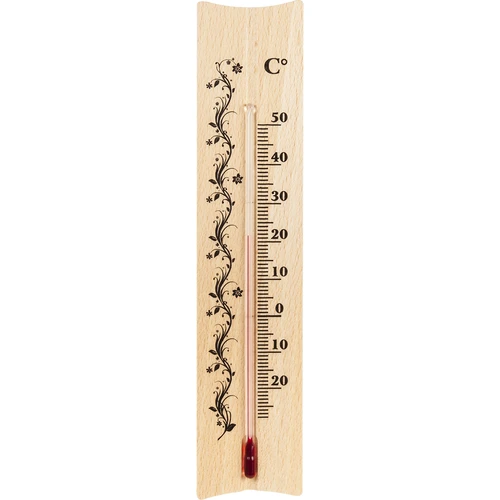 Termometr pokojowy ze wzorkiem (-20°C do +50°C) 18cm  - 1 ['termometr wewnętrzny', ' termometr pokojowy', ' termometr do wewnątrz', ' termometr domowy', ' termometr', ' termometr drewniany pokojowy', ' termometr czytelna skala', ' termometr ze wzmocnioną kapilarą']