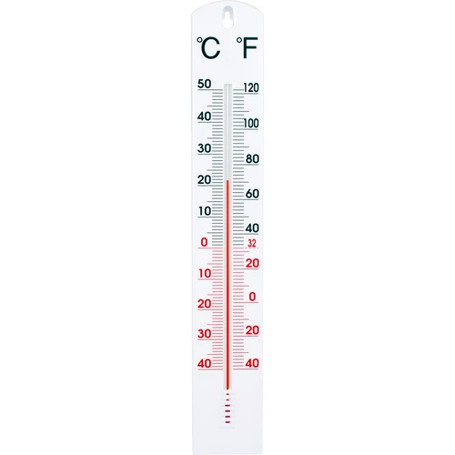 Termometr uniwersalny biały (-40°C do +50°C) 40cm  - 1 ['termometr', ' termometr uniwersalny', ' termometr z tworzywa', ' termometr czytelna skala', ' termometr z podwójną skalą', ' termometr do pomieszczeń o dużej wilgotności']