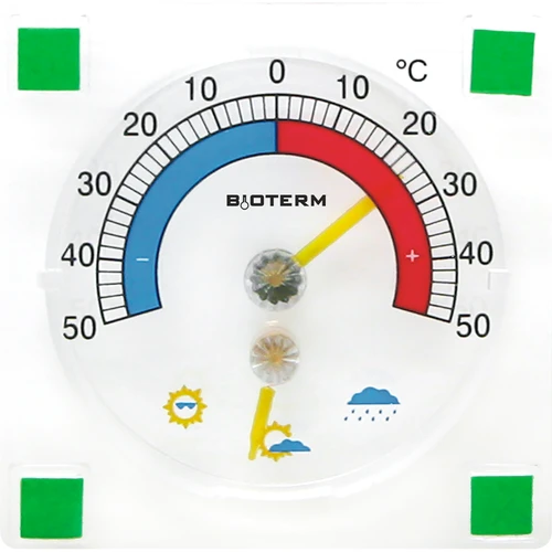 Termometr uniwersalny z higrometrem transparentny, samoprzylepny (-50°C do +50°C)  - 1 ['termometr uniwersalny', ' termometr zewnętrzny', ' termometr okienny', ' termometr na balkon', ' termometr zaokienny', ' termometr', ' termometr czytelna skala', ' termometr z tworzywa', ' termometr na szybę', ' termometr samoprzylepny', ' termometr z higrometrem']