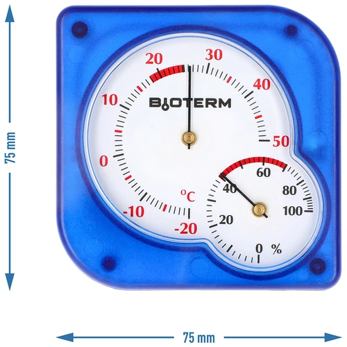 Termometr wewnętrzny bimetaliczny z higrometrem (-20 do +50°C), niebieski - 4 ['termometr wewnętrzny', ' termometr pokojowy', ' termometr do wewnątrz', ' termometr domowy', ' termometr', ' termometr czytelna skala', ' termometr z higrometrem', ' termometr bimetaliczny', ' termometr bimetaliczny z higrometrem', ' termometr niebieski', ' termometr do postawienia', ' termometr do zawieszenia', ' dobry termometr', ' stacja pogody', ' termometr wielofunkcyjny']