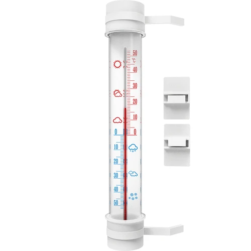 Termometr zewnętrzny biały (-50°C do +50°C) 27cm  - 1 ['termometr zaokienny', ' jaka temperatura']