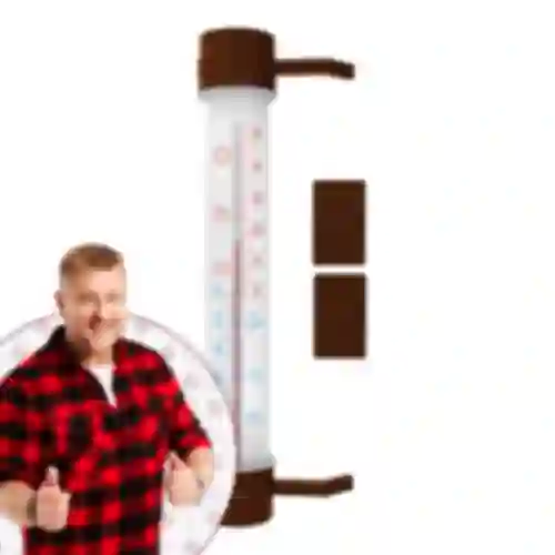 Termometr zewnętrzny brązowy (-50°C do +50°C) 27cm