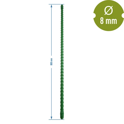 Tyczka stalowa powlekana PE 0,8m x 8mm - 2 ['tyczka ogrodowa', ' tyczka do roślin', ' podpora do roślin ', ' podpora ogrodowa', ' podpory ogrodowe metalowe', ' podpora do roślin pnących', ' podpory do kwiatów pnących', ' metalowe podpory do kwiatów', ' tyczki metalowe powlekane', ' tyczka do roślin powlekana']