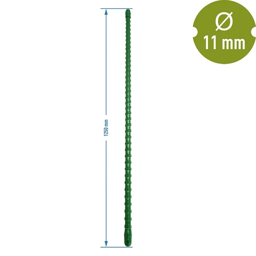 Tyczka stalowa powlekana PE 1,25m x 11mm - 2 ['podpora stalowa do roślin', ' tyczka do roślin', ' tyczka do kwiatów', ' tyczki do kwiatów doniczkowych', ' tyczka do roślin castorama']