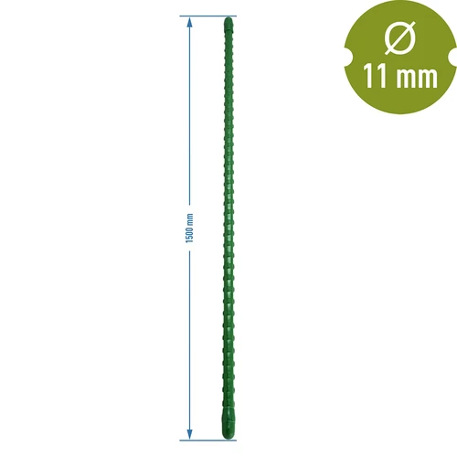 Tyczka stalowa powlekana PE 1,5 m x 11 mm - 2 ['tyczka ogrodowa', ' tyczka do roślin', ' podpora do roślin ', ' podpora ogrodowa', ' podpory ogrodowe metalowe', ' podpora do roślin pnących', ' podpory do kwiatów pnących', ' metalowe podpory do kwiatów', ' tyczki metalowe powlekane', ' tyczka do roślin powlekana']