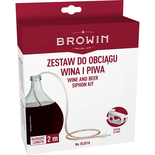 Wężyk do obciągu wina z zaciskiem - 2 ['wężyk do ściagania wina', ' zlewanie wina', ' zlewanie wina znad osadu', ' wężyk do zlewania wina znad osadu', ' ściąganie wina']