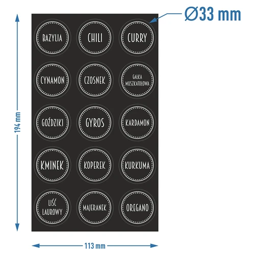 Zestaw 12 x słoik 150ml + 30 etykiet do oznaczania przypraw - 10 ['naklejki na przyprawy', ' etykiety na słoiki', ' etykiety na pojemniki', ' naklejki na pojemniki z przyprawami', ' naklejki na zioła', ' czarne naklejki na przyprawy', ' etykiety samoprzylepne do przypraw', ' naklejki na słoiki', ' słoiki', ' małe słoiki', ' słoiczek', ' szklany słoik', ' szklane słoiki', ' słoik z zakrętką', ' słoiki do przypraw', ' słoik na zioła', ' słoik 150 ml']