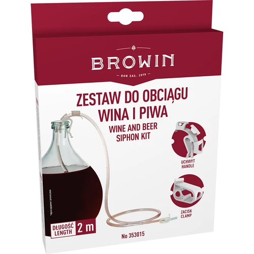 Zestaw do obciągu wina z uchwytem i zaciskiem - 5 ['wężyk do ściagania wina', ' zlewanie wina', ' zlewanie wina znad osadu', ' wężyk do zlewania wina znad osadu', ' zestaw do zlewania wina znad osadu', ' zestaw do ściągania wina', ' ściąganie wina']