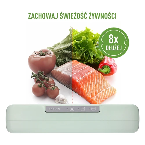 Zgrzewarka próżniowa - uniwersalna, pistacjowa - 11 ['pakowanie próżniowe', ' zgrzewarki próżniowe', ' przechowywanie żywności', ' torebki moletowane', ' zgrzewanie torebek', ' pakowarka próżniowa', ' pakowaczka próżniowa', ' do pakowania żywności', ' zestaw do pakowania próżniowego', ' folia do zgrzewarki', ' do mięsa', ' do ryb', ' do serów', ' jak przedłużyć trwałość produktów spożywczych', ' przechowywanie jedzenia w domu', ' na prezent', ' sprzęt do kuchni', ' praktyczne akcesoria kuchenne', ' wydajna zgrzewarka próżniowa', ' kolor szałwiowy', ' kolor pistacjowy']